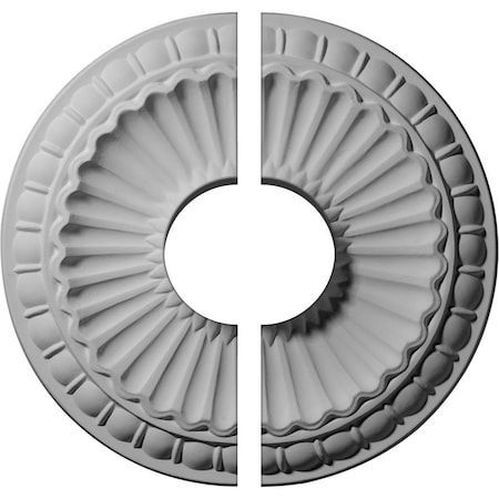 Ekena Millwork Linus Ceiling Medallion, Two Piece (Fits Canopies up to 3 1/2"), 11 1/4"OD x 3 1/2"ID x 1 1/8"P CM11LI2-03500
